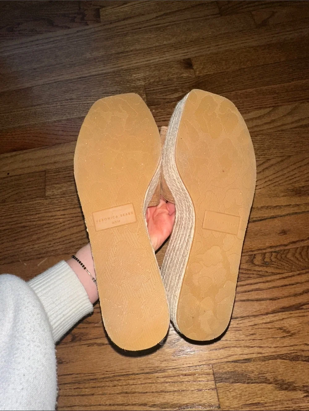 Veronica Beard Leather Gable Espadrille Platform Wedge Sandal